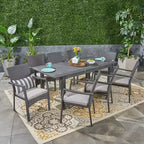 Christopher Knight Home Davenport Outdoor Acacia Wood and Wicker 9 Piece Expandable Dining Set with Cushion