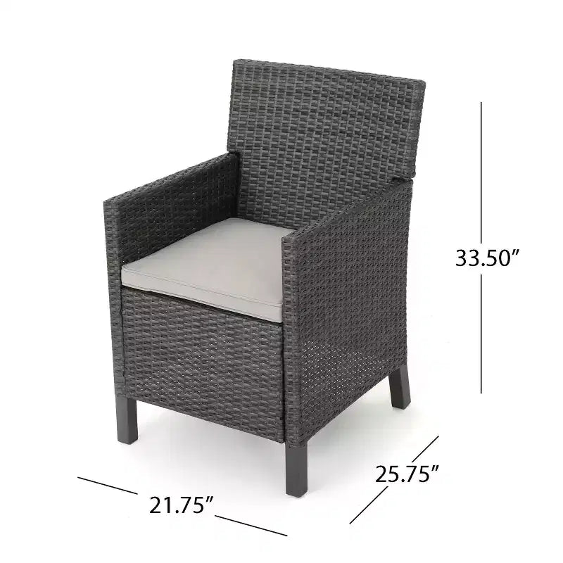 Christopher Knight Home Cypress Set da Pranzo da Esterno in Vimini a 5 Pezzi con Cuscini