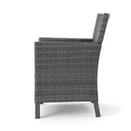 Christopher Knight Home Cypress Set da Pranzo da Esterno in Vimini a 5 Pezzi con Cuscini