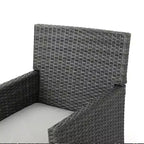 Christopher Knight Home Cypress Set da Pranzo da Esterno in Vimini a 5 Pezzi con Cuscini