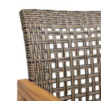 Christopher Knight Home Edgewood Set da Pranzo da Esterno di 9 Pezzi in Legno di Acacia e Vimini, Teak/Moka Misto