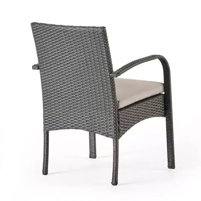 Christopher Knight Home Hartford, set da pranzo da esterno da 5 pezzi in legno di acacia e vimini con cuscini