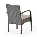 Christopher Knight Home Hartford, set da pranzo da esterno da 5 pezzi in legno di acacia e vimini con cuscini