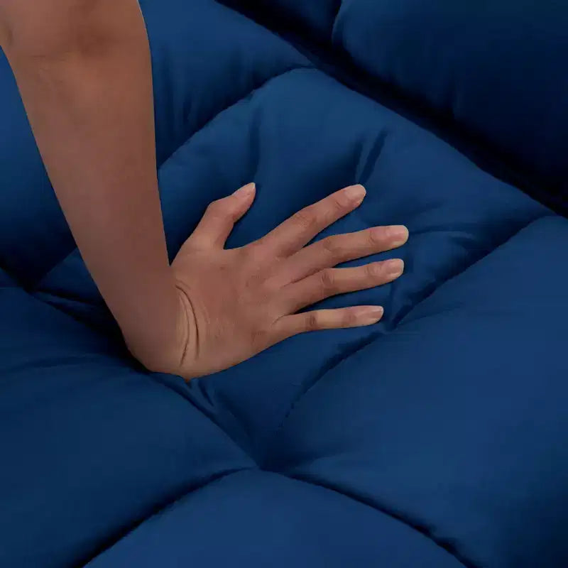 Divano letto convertibile da 107 pollici con robusta struttura in finto legno, 5 posizioni reclinabili, stile moderno con gambe dorate