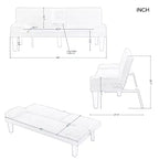 Divano letto trasf. 165 cm, design moderno, facile conversione