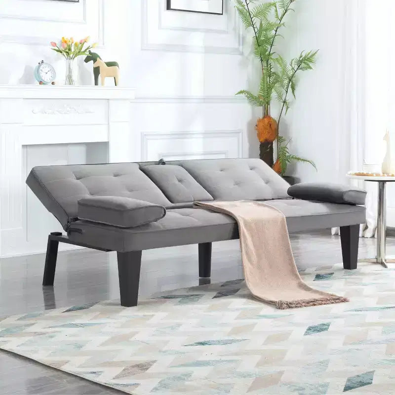 Divano letto trasf. 165 cm, design moderno, facile conversione