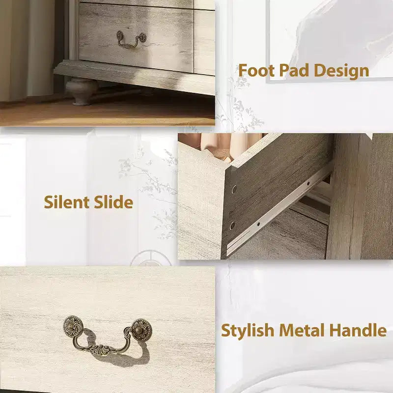 Cassettiera a 9 Cassetti per Camera da Letto, Comò in Legno con Cassetti Grandi e Maniglie in Metallo