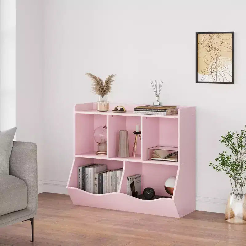 Libreria e Organizer Giocattoli a 2 Ripiani per Bambini - Mobile Contenitore in Legno per Sala Giochi, Cameretta, Stanza da Letto (Scaffale per Libri e Giocattoli per Bambini)