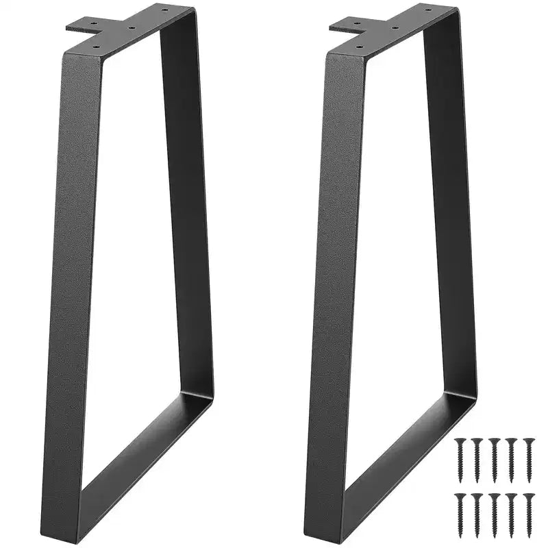 VEVOR 16 inch Trapezoid Steel Table Legs, Replacement Furniture Legs Set of 2 for DIY Coffee Tables, Bench, Night Stands, Sofa, Max Load 400 lbs Black