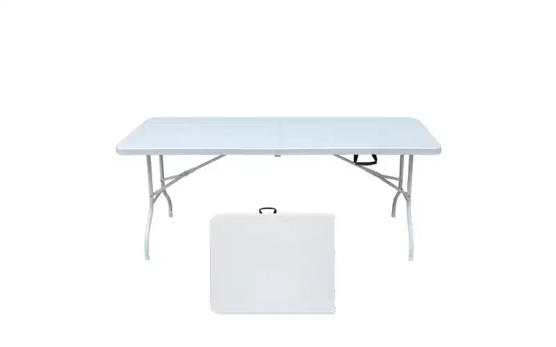 Tavolo Pieghevole 180 cm, Tavolo Portatile Pieghevole in Plastica Resistente con Maniglia
