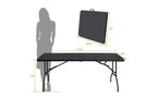 Tavolo Pieghevole 180 cm, Tavolo Portatile Pieghevole in Plastica Resistente con Maniglia