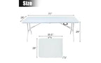 Tavolo Pieghevole 180 cm, Tavolo Portatile Pieghevole in Plastica Resistente con Maniglia