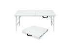 Tavolo Pieghevole da 120 cm, Tavolo Portatile Resistente in Plastica con Maniglia,
