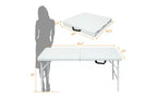 Tavolo Pieghevole da 120 cm, Tavolo Portatile Resistente in Plastica con Maniglia,