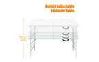 Tavolo Pieghevole da 120 cm, Tavolo Portatile Resistente in Plastica con Maniglia,