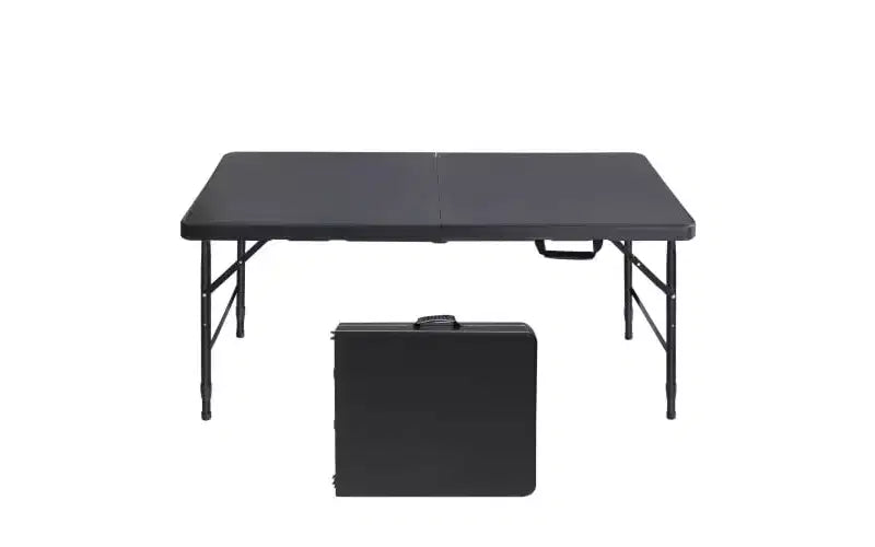 Tavolo Pieghevole da 120 cm, Tavolo Portatile Resistente in Plastica con Maniglia,