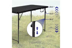 Tavolo Pieghevole da 120 cm, Tavolo Portatile Resistente in Plastica con Maniglia,