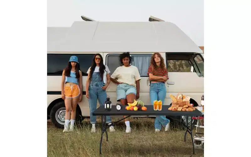 4ft Folding Table,Portable Heavy Duty Plastic Table With Handle,