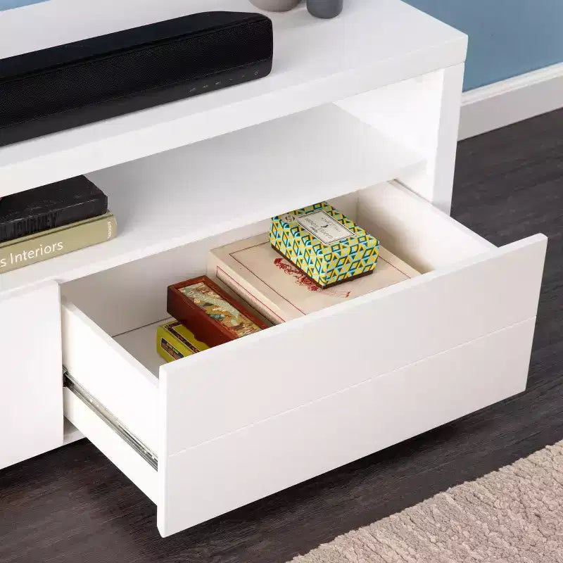 Mobile TV contemporaneo con contenitore - Bianco