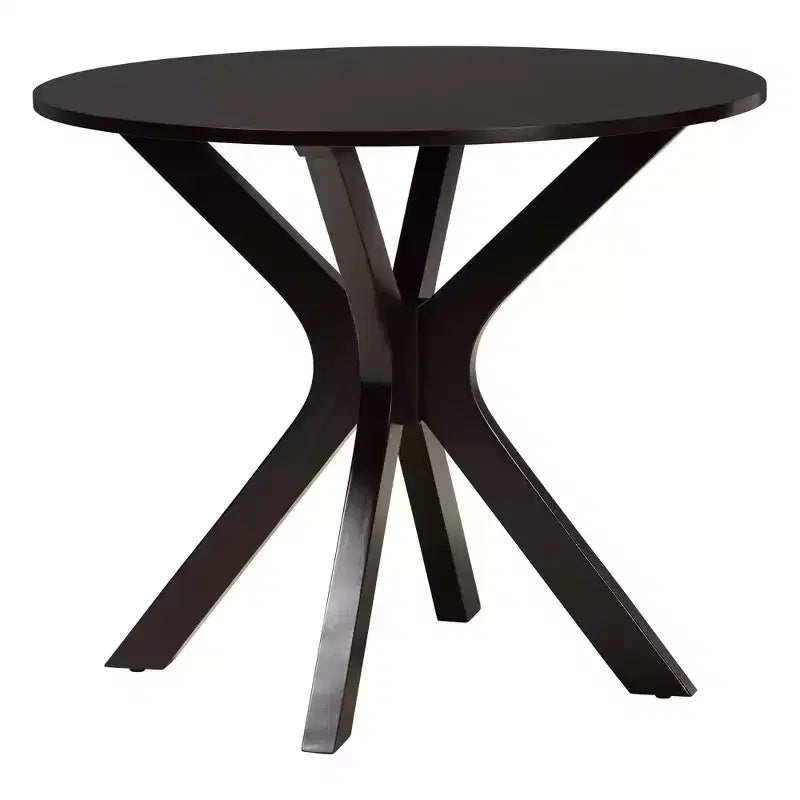 Set da pranzo Norah da 5 pezzi in tessuto grigio moderno e legno rifinito marrone scuro