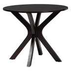 Set da pranzo Norah da 5 pezzi in tessuto grigio moderno e legno rifinito marrone scuro