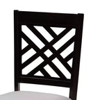 Set da pranzo Norah da 5 pezzi in tessuto grigio moderno e legno rifinito marrone scuro