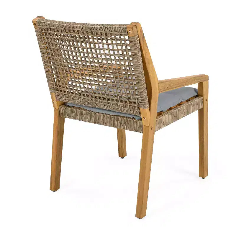 Set da pranzo da esterno Christopher Knight Home Neva, 5 pezzi, industriale, in legno di acacia e vimini, con cuscini