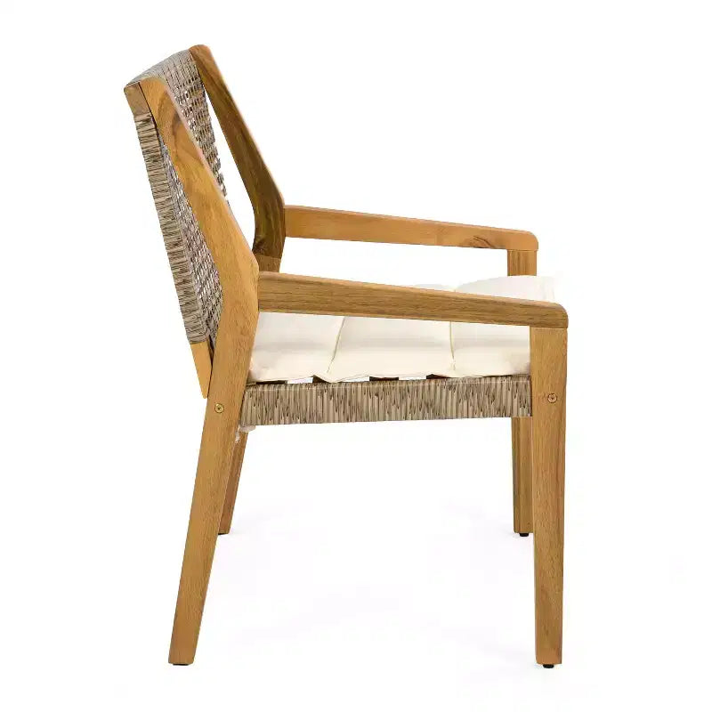 Set da pranzo da esterno Christopher Knight Home Neva, 5 pezzi, industriale, in legno di acacia e vimini, con cuscini