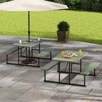 Set tavolo e panche da picnic Costway per 2-4 persone Tavolo da pranzo rettangolare da campeggio per esterni Nero/Grigio/Verde/Bianco