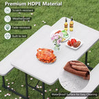 Set tavolo e panche da picnic Costway per 2-4 persone Tavolo da pranzo rettangolare da campeggio per esterni Nero/Grigio/Verde/Bianco