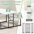 Set tavolo e panche da picnic Costway per 2-4 persone Tavolo da pranzo rettangolare da campeggio per esterni Nero/Grigio/Verde/Bianco