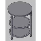 3-Tier Round Side Table, Living Room Accent Tables, Small Corner Table with Storage Shelves, Metal Legs, Industrial Night Stand for Bedroom, Brown