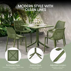 WestinTrends Playa, set da pranzo da esterni di 5 pezzi con tavolo quadrato in resina e moderne sedie impilabili