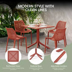 WestinTrends Playa, set da pranzo da esterni di 5 pezzi con tavolo quadrato in resina e moderne sedie impilabili