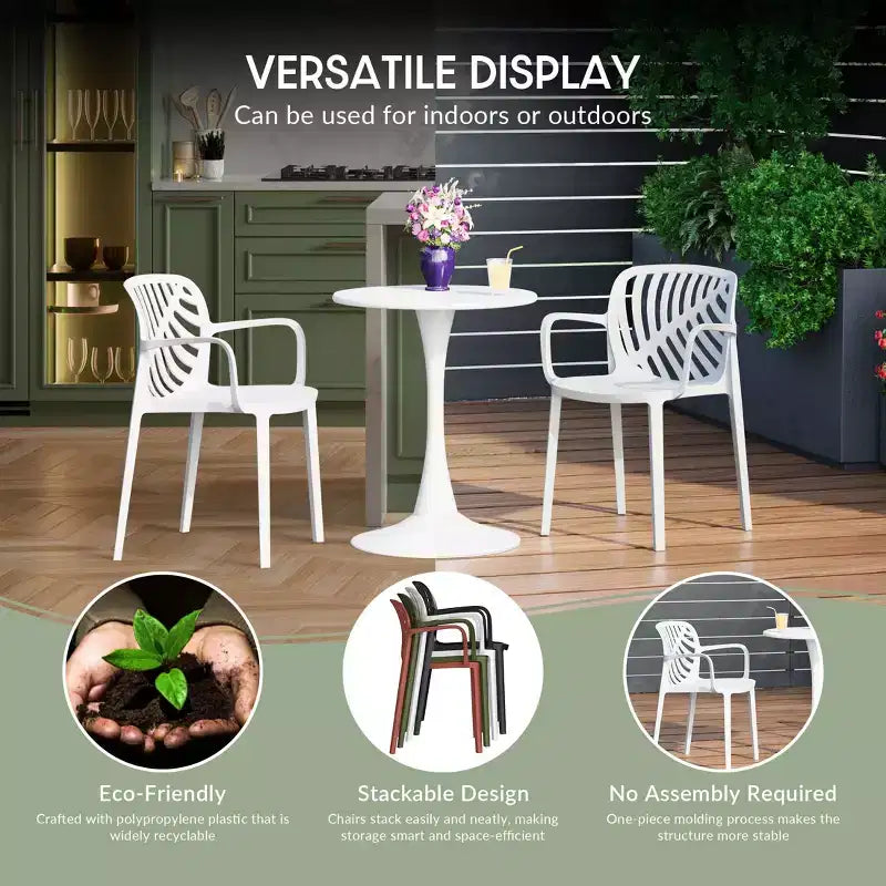 WestinTrends Playa, set da pranzo da esterni di 5 pezzi con tavolo quadrato in resina e moderne sedie impilabili