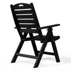 WestinTrends Malibu Set da Pranzo da Esterno Quadrato a 5 Pezzi in HDPE con Sedie Pieghevoli, Bianco