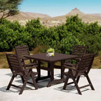 WestinTrends Malibu Set da Pranzo da Esterno Quadrato a 5 Pezzi in HDPE con Sedie Pieghevoli, Bianco