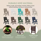WestinTrends Malibu Set da Pranzo da Esterno Quadrato a 5 Pezzi in HDPE con Sedie Pieghevoli, Bianco