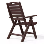 WestinTrends Malibu Set da Pranzo da Esterno Quadrato a 5 Pezzi in HDPE con Sedie Pieghevoli, Bianco