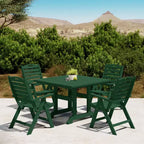 WestinTrends Malibu Set da Pranzo da Esterno Quadrato a 5 Pezzi in HDPE con Sedie Pieghevoli, Bianco