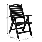 WestinTrends Malibu Set da Pranzo da Esterno Quadrato a 5 Pezzi in HDPE con Sedie Pieghevoli, Bianco
