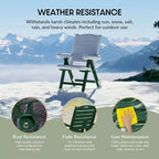 WestinTrends Malibu Set da Pranzo da Esterno Quadrato a 5 Pezzi in HDPE con Sedie Pieghevoli, Bianco