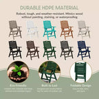 WestinTrends Malibu Set da Pranzo da Esterno Quadrato a 5 Pezzi in HDPE con Sedie Pieghevoli, Bianco