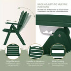 WestinTrends Malibu Set da Pranzo da Esterno Quadrato a 5 Pezzi in HDPE con Sedie Pieghevoli, Bianco