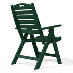 WestinTrends Malibu Set da Pranzo da Esterno Quadrato a 5 Pezzi in HDPE con Sedie Pieghevoli, Bianco