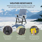 WestinTrends Malibu Set da Pranzo da Esterno Quadrato a 5 Pezzi in HDPE con Sedie Pieghevoli, Bianco