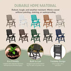 WestinTrends Malibu Set da Pranzo da Esterno Quadrato a 5 Pezzi in HDPE con Sedie Pieghevoli, Bianco