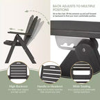 WestinTrends Malibu Set da Pranzo da Esterno Quadrato a 5 Pezzi in HDPE con Sedie Pieghevoli, Bianco