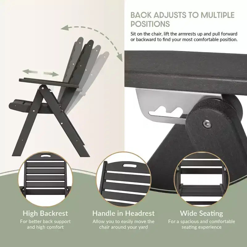 WestinTrends Malibu Set da Pranzo da Esterno Quadrato a 5 Pezzi in HDPE con Sedie Pieghevoli, Bianco