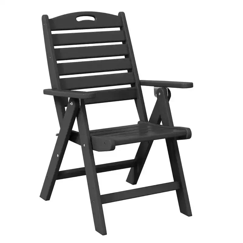 WestinTrends Malibu Set da Pranzo da Esterno Quadrato a 5 Pezzi in HDPE con Sedie Pieghevoli, Bianco